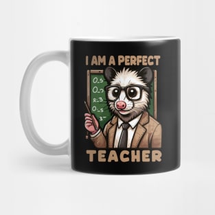 Kawaii Opossum Teacher With Glasses Mug